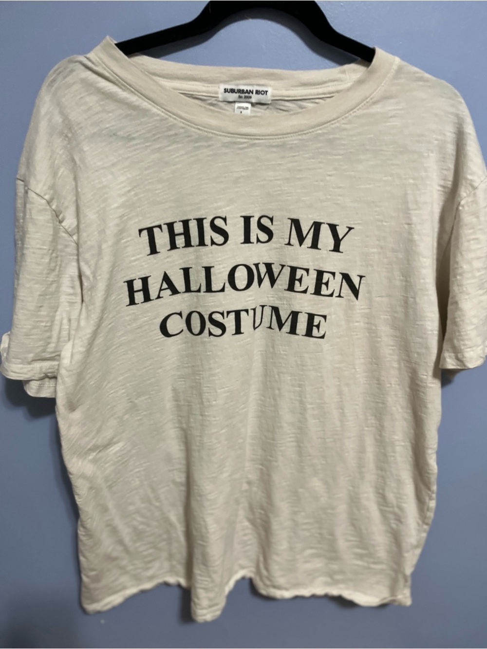 Sub_Urban Riot Cream Long Sleeve "This Is My Halloween Costume" Tee